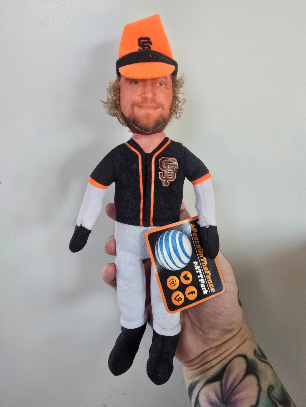 San Francisco Giants Plush Beanbag Baseball  PENCE ON THE FENCE doll